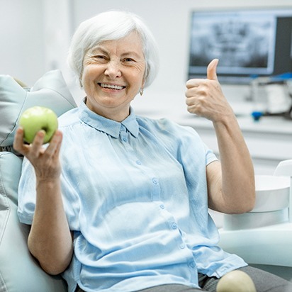 Your new dental implants allow you to eat a healthy diet